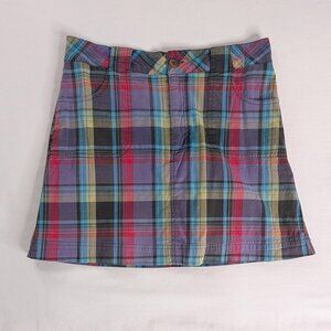 Y2k Pink Green Purple Plaid Mini Skort Under Skirt
